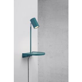 Nordlux Cody - wandlamp met schakelaar en USB-poort - 20 x 20 x 42,9 cm - turquoise 