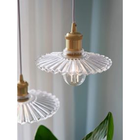 Nordlux Torina - hanglamp - Ø 24 x 211,5 cm - goud en transparant
