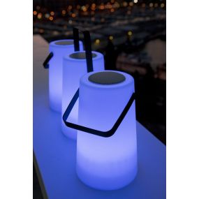 New Garden Nomada Play - tafellamp met Bluetooth luidspreker en afstandsbediening - 19 x 30 cm - 3W RGB LED incl. - IP43 - wit