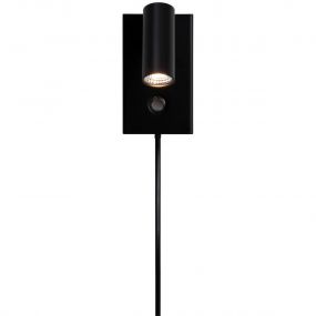 Nordlux Omari - opbouw wandlamp met schakelaar - 7 x 12 x 12 cm - 3 stappen dimmer - 3,2W LED incl. - zwart  