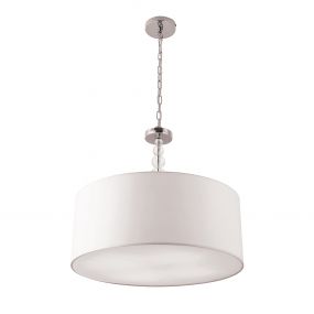 Maxlight Elegance - hanglamp - Ø 55 x 120 cm - wit en chroom