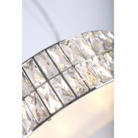 Maxlight Diamante - hanglamp - Ø 38 x 135 cm - chroom