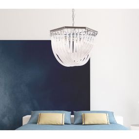 Maxlight Plaza - hanglamp - Ø 52 x 115 cm - transparant en chroom
