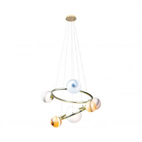 Maxlight Cosmos - hanglamp - Ø 48 x 140 cm - goud