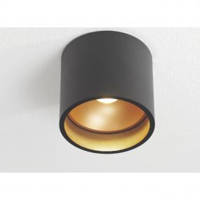 Artdelight Orleans - plafondverlichting - Ø 11 x 10 cm - 7W dimbare LED incl. - zwart en goud