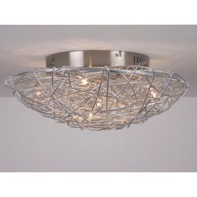 Artdelight Draga - plafondverlichting - Ø 40 cm - 10 x 20W halogeen incl. - mat staal