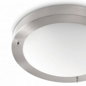 Artdelight Yuca - badkamer plafondverlichting - Ø 30 cm - IP44 - mat staal