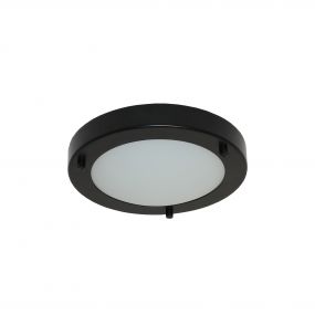 Artdelight Yuca - badkamer plafondverlichting - Ø 18 x 5 cm - 10W LED incl. - IP44 - zwart