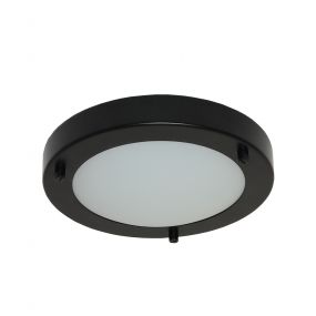 Artdelight Yuca - badkamer plafondverlichting - Ø 18 x 5 cm - 10W LED incl. - IP44 - zwart