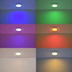 Lutec Rina - inbouwspot - Lutec Connect - 95 x 95 x 50 cm, inbouwmaat Ø 76 cm - 7,7W LED incl. - IP65 - dimfunctie en instelbare lichtkleur via app - RGB+W - zwart