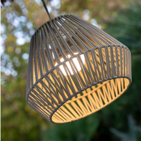 New Garden Conta - buiten hanglamp met oplaadbare lichtbron en afstandsbediening - 9W LED incl. - Ø 40 x 300 cm - IP54 - grijs