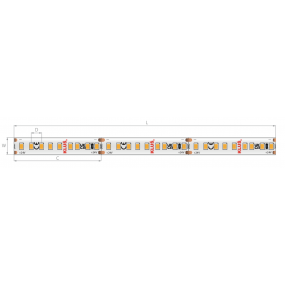 KLUS LED strip - 1cm breed, 500cm lengte - 24Vdc - dimbaar - 4,8W LED per meter - 180 LEDs per meter - IP20 - 3000K