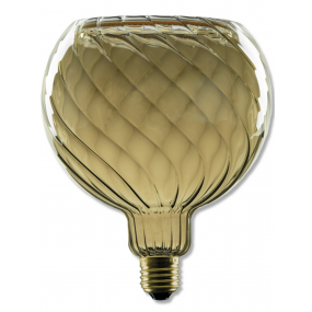 Segula LED lamp - Floating Line Twisted - Ø 15 x 18,5 cm - E27 - 6W dimbaar - 1900K - gerookt