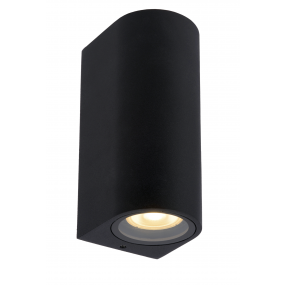 Lucide Zaro - buiten wandlamp - 7,8 x 6,8 x 16 cm - IP44 - zwart