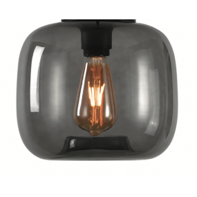 Artdelight Preston - glazen lampenkap - Ø 24 x 20 cm - gerookt
