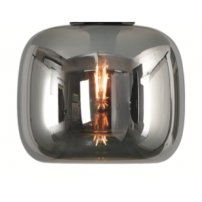 Artdelight Preston - glazen lampenkap - Ø 28 x 26 cm - titan
