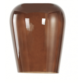 Artdelight Tombo - glazen lampenkap - Ø 12,5 x 15,5 cm - bruin