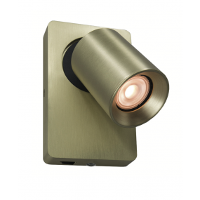 Artdelight Megano - wandverlichting met schakelaar - 10 x 12 x 16 cm - mat goud