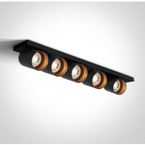 ONE Light Retro GU10 Spots - opbouwspot 5L - 65 x 7 x 10 cm - zwart