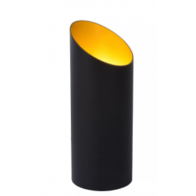 Lucide Quirijn - tafellamp - Ø 9,6 x 25 cm - zwart en messing