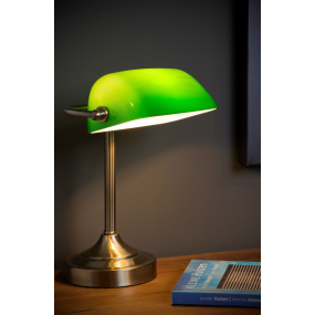 Lucide Banker - bureaulamp - 30 x 13,5 x 22 cm - brons, groen