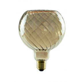 Segula LED lamp - Floating Line Twisted - Ø 12,5 x 16,5 cm - E27 - 6W dimbaar - 1900K - gerookt
