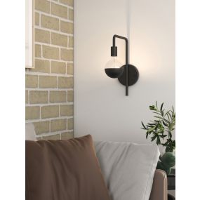 Calex U-Line - wandverlichting met schakelaar - 25 x 15 cm - zwart