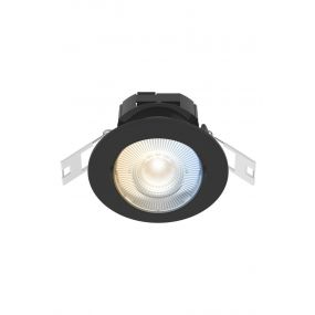 Calex Smart Downlight Black - dimfunctie en instelbare lichtkleur via app - Ø 85 mm, Ø 70 mm inbouwmaat - 5W LED incl. - zwart