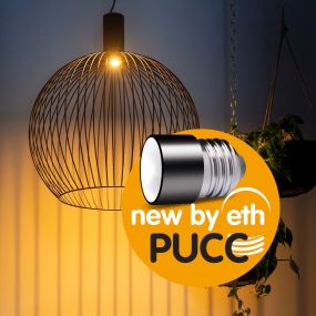 ETH LED Pucc lamp - 4,5 cm - E27 - 3,5W - 3 stappen dimbaar - 2200K -zwart