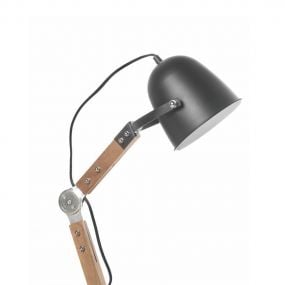 Artdelight Cooper - tafellamp - 20 x 20 x 58 cm - zwart en lichtbruin