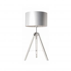 Artdelight Jewel - tafellamp - Ø 35 x 67 cm - wit en chroom