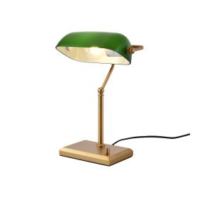 Artdelight Oxford - tafellamp - 27 x 19 x 37 cm - goud en groen
