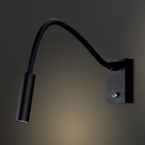 Maxlight Rider - wandverlichting - 7 x 46 x 10 cm - 3W LED incl. - zwart