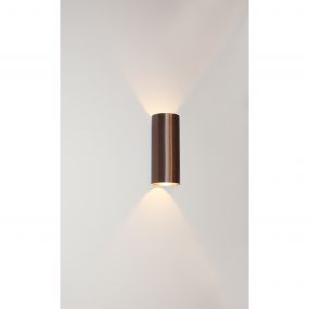 Artdelight Brody2 - wandverlichting - 7,2 x 7,2 x 18 cm - 2 x 4W dimbare LED incl. - IP54 - brons geborsteld