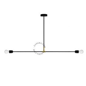 Zangra Swing - hanglamp - 110 x 58 cm - zwart en messing
