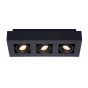 Lucide Xirax - opbouwspot 3L - 14 x 36 x 8 cm - 3 x 5W dimbare LED incl. - zwart