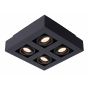 Lucide Xirax - opbouwspot 4L - 25 x 8 cm - 4 x 5W dimbare LED incl. - zwart