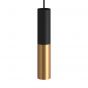 Creative Cables Double Tube - hanglamp 1L - Ø 12,5 x Ø 6 x 190 cm - geborsteld brons en zwart