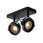 Lucide Tala LED - opbouwspot 2L - 28 x 12 x 20 cm - 2 x 12W dimbare LED incl. - zwart