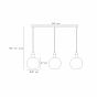 Lucide Julius - hanglamp - 105 x 28 x 165 cm - rook grijs