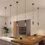 Creative Cables Double Tube - hanglamp 1L - Ø 12,5 x Ø 6 x 190 cm - geborsteld titanium en zwart