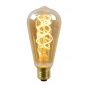 Lucide LED filament lamp - Ø 6,4 x 14,6 cm - E27 - 5W dimbaar - 2200K - amber