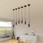 Creative Cables Double Tube - hanglamp 1L - Ø 12,5 x Ø 6 x 190 cm - geborsteld titanium en zwart