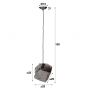 Vico Rock Chrome - hanglamp - Ø 25 x 150 cm - chroom glas