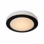 Lucide Dimy - plafondlamp badkamer - Ø 28,6 x 8 cm - 12W dimbare LED incl. - IP21 - zwart en opaal