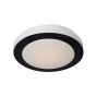 Lucide Dimy - plafondlamp badkamer - Ø 28,6 x 8 cm - 12W dimbare LED incl. - IP21 - zwart en opaal