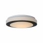 Lucide Dimy - plafondlamp badkamer - Ø 28,6 x 8 cm - 12W dimbare LED incl. - IP21 - zwart en opaal
