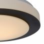 Lucide Dimy - plafondlamp badkamer - Ø 28,6 x 8 cm - 12W dimbare LED incl. - IP21 - zwart en opaal