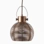 Brilliant Sambo - hanglamp - Ø 20 x 128 cm - bruin