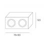 Maxlight Basic Square - opbouwspot 2L - 19 x 12 cm - wit